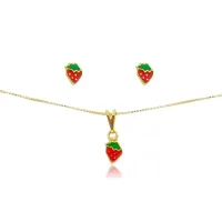 Conjunto de brincos e colar com pingente        CJI-00001