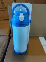 SQUEEZE INFANTIL 350ML BRANCA TAMPAS ROSA OU AZUL TERMICO SUBLIMATICO INOX COM ALÇA TIRA COLO - Foto 3