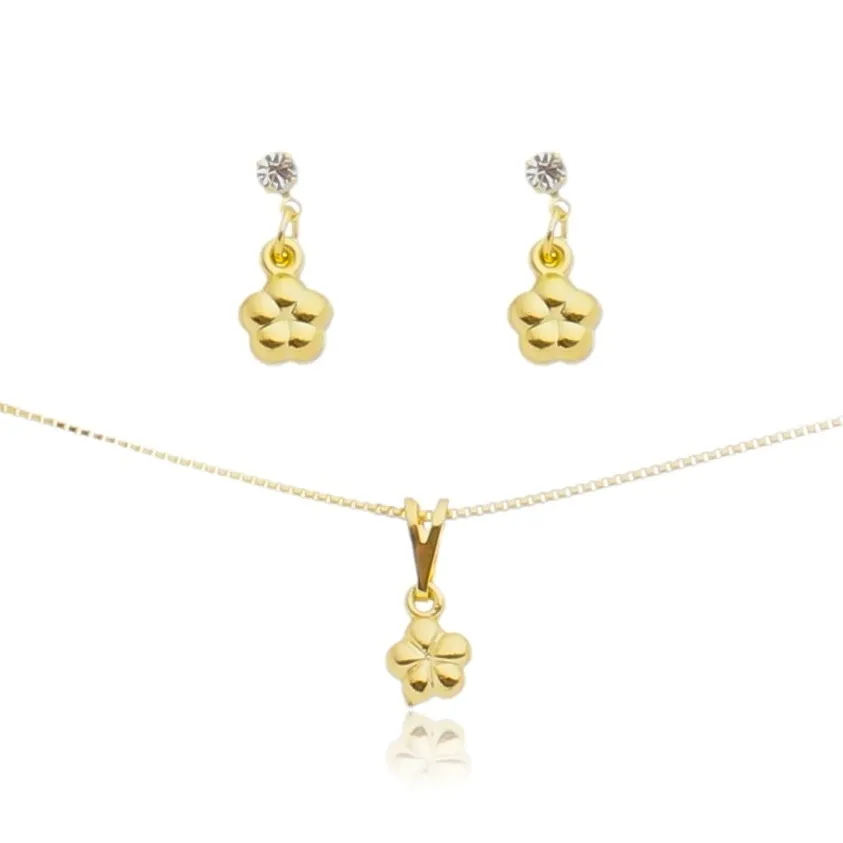 Conjunto de brincos e colar com pingente      CJI-00740