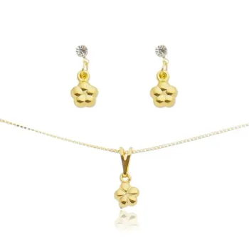Conjunto de brincos e colar com pingente      CJI-00740