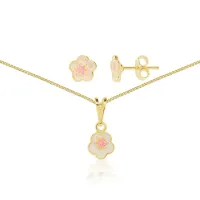 Conjunto de brincos e colar com pingente     CJI-00774