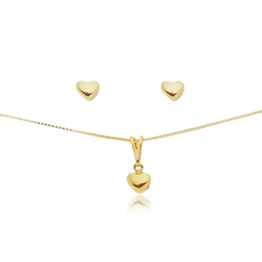 Conjunto de brincos e colar com pingente      cji-00776 Imagem