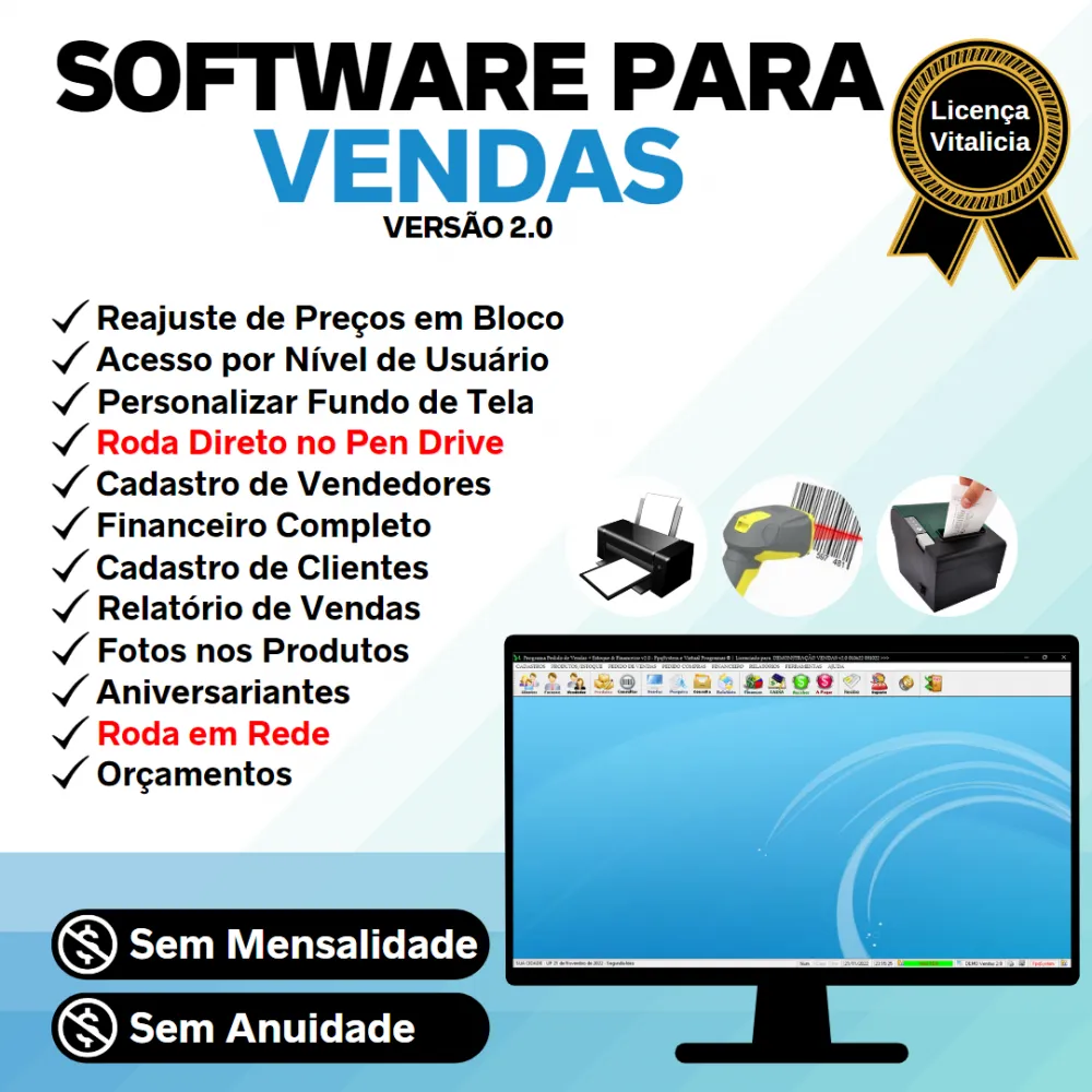 Software Para Controle de Estoque, Pedido de Vendas e Financeiro v2.0 - FpqSystem