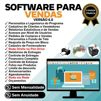 Software Controle de Estoque, Pedido de Vendas e Financeiro v4.0 PLUS + FpqSystem 