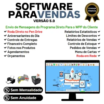 Software Controle de Estoque, Pedido de Vendas e Financeiro v5.0 PLUS + WHATSAPP 