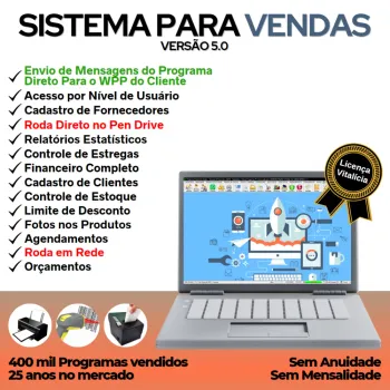 Sistema Controle de Estoque, Pedido de Vendas e Financeiro v5.0 PLUS + WHATSAPP 