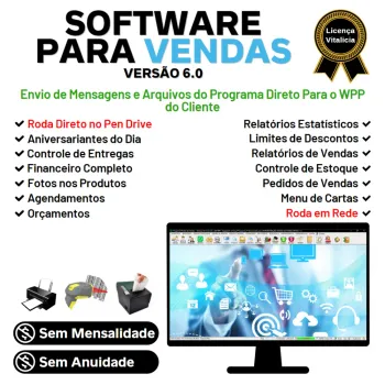 Software Controle de Estoque, Pedido de Vendas e Financeiro v6.0 PLUS + WHATSAPP