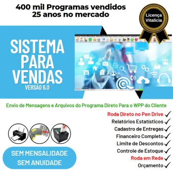 Sistema Controle de Estoque, Pedido de Vendas e Financeiro v6.0 PLUS + WHATSAPP