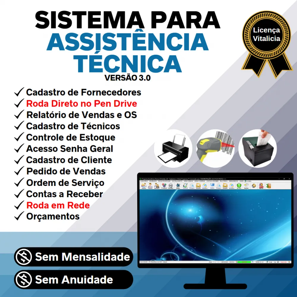 Sistema Ordem de Serviço Assistência Técnica, Vendas e Estoque v3.0 - FpqSystem
