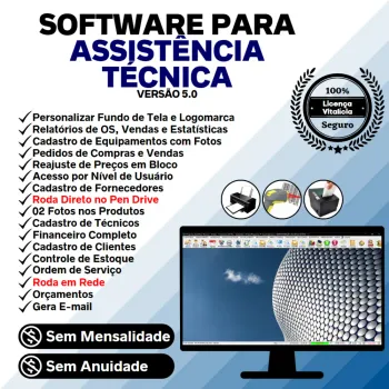 Software Ordem de Serviço Assistencia Tecnica, Vendas, Estoque e Financeiro v5.0 Plus - FpqSystem