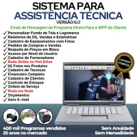 Sistema Ordem de Serviço Assistencia Tecnica, Vendas, Estoque e Financeiro v6.0 Plus + WhatsApp — imagem principal
