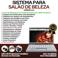 Sistema Salão de Beleza, Agendamento, Vendas e Financeiro v5.0 Plus WhatsApp — imagem principal