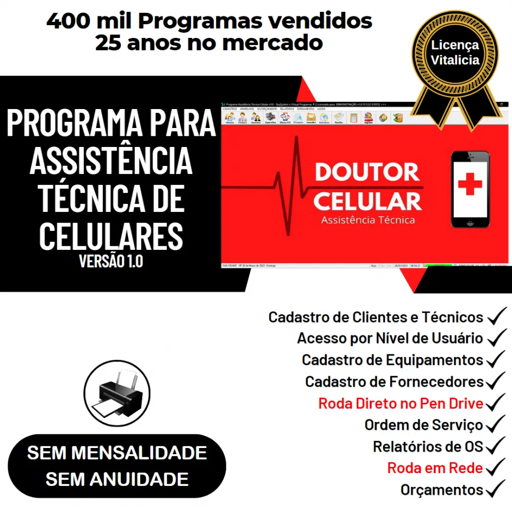 Programa Ordem de Serviço Assistência Técnica Celular v1.0