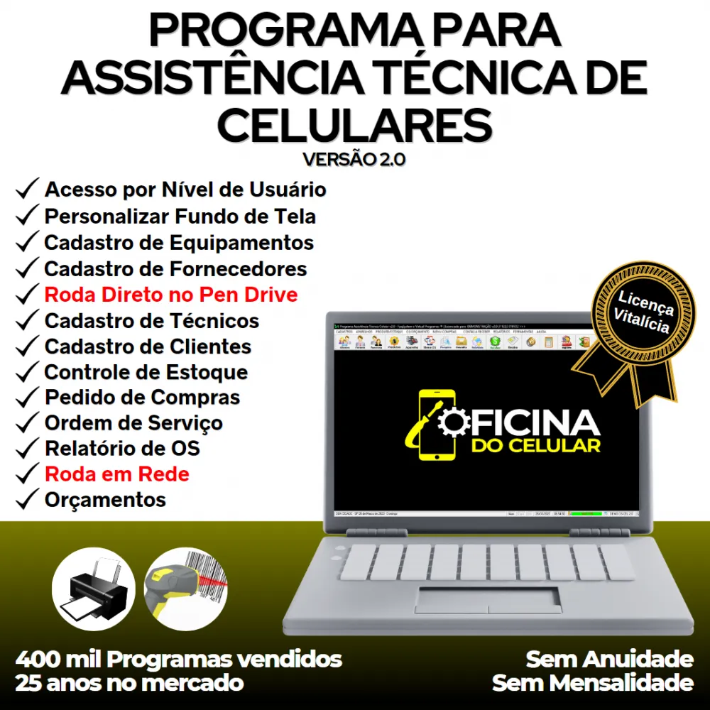 Programa Ordem de Serviço Assistência Técnica Celular v2.0