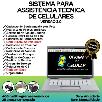 Sistema Ordem de Serviço Assistência Técnica Celular, Vendas e Estoque v3.0