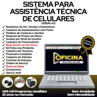 Sistema Ordem de Serviço Assistência Técnica Celular, Vendas, Estoque e Financeiro v4.0 Plus — imagem principal