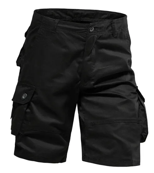 Shorts de praia largas para homens, macacão de bolso múltiplo, calça níquel confortável de algodão para o verão, esportes casuais ao ar livre