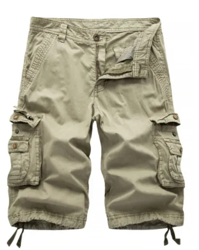 Shorts masculinos de algodão, shorts táticos militares para o exército, streetwear casual masculino, com vários bolsos, verão, 2022 Imagem