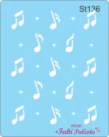 ST136  Stencil Notas Musicais