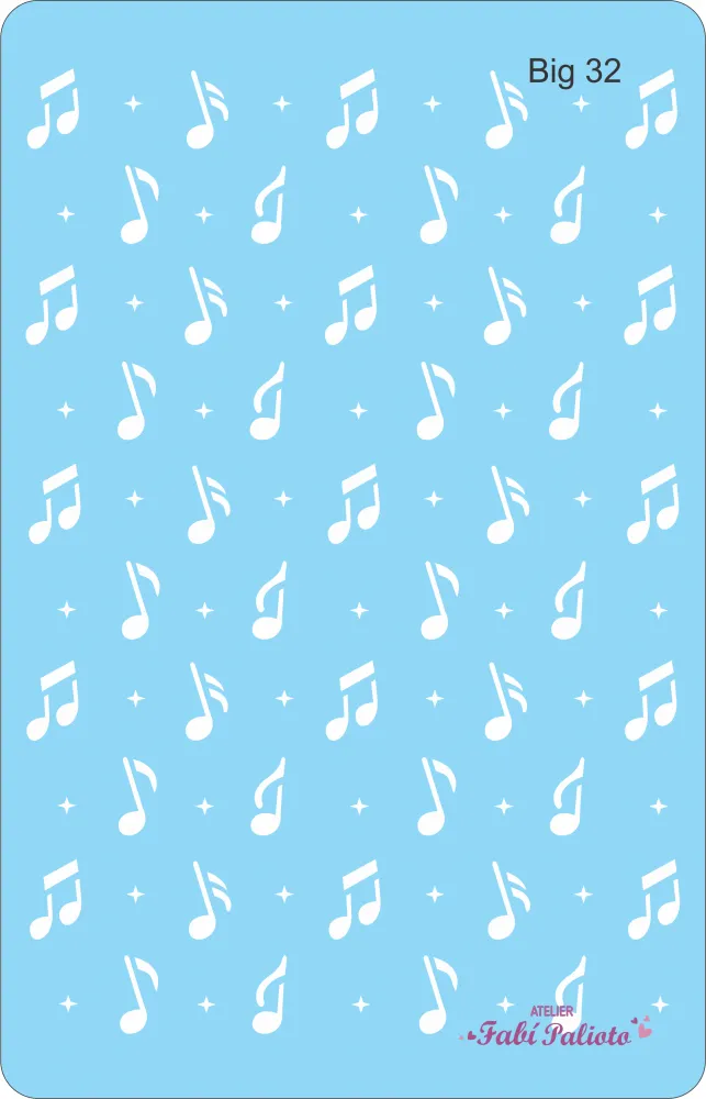 BIG32  Stencil Notas Musicais 18x28cm Imagem