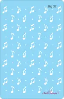 BIG32  Stencil Notas Musicais 18x28cm