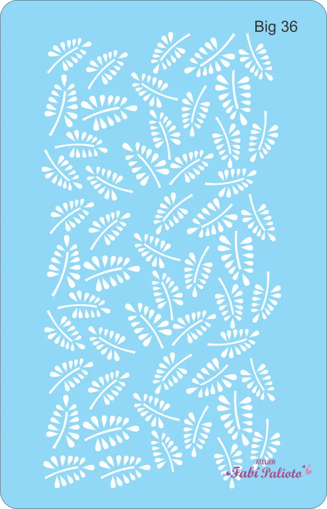 BIG36  Stencil Folhagem18x28cm Imagem
