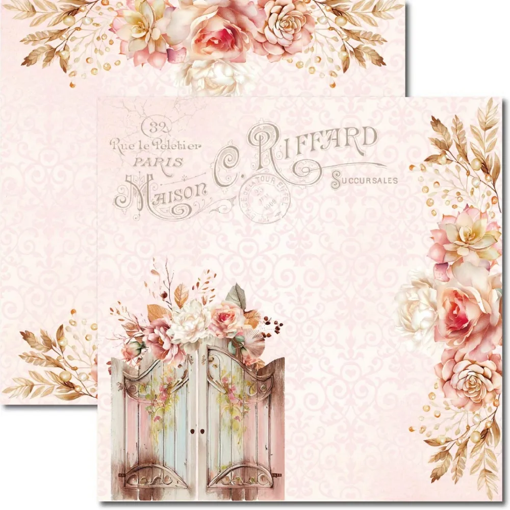 SC-851- Rosê 3 - Papel para Scrapbook Dupla Face