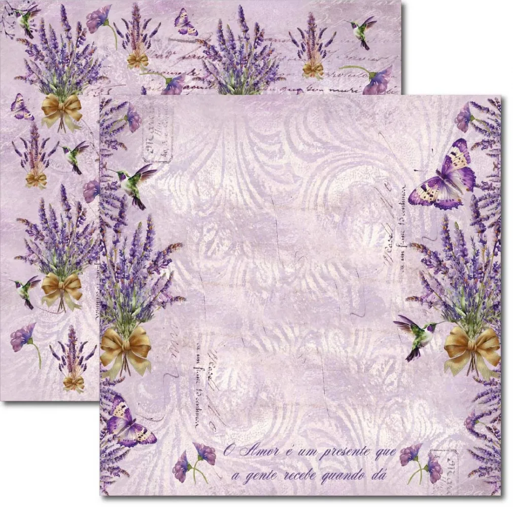 SC-857- Lavanda 3 - Papel para Scrapbook Dupla Face Imagem