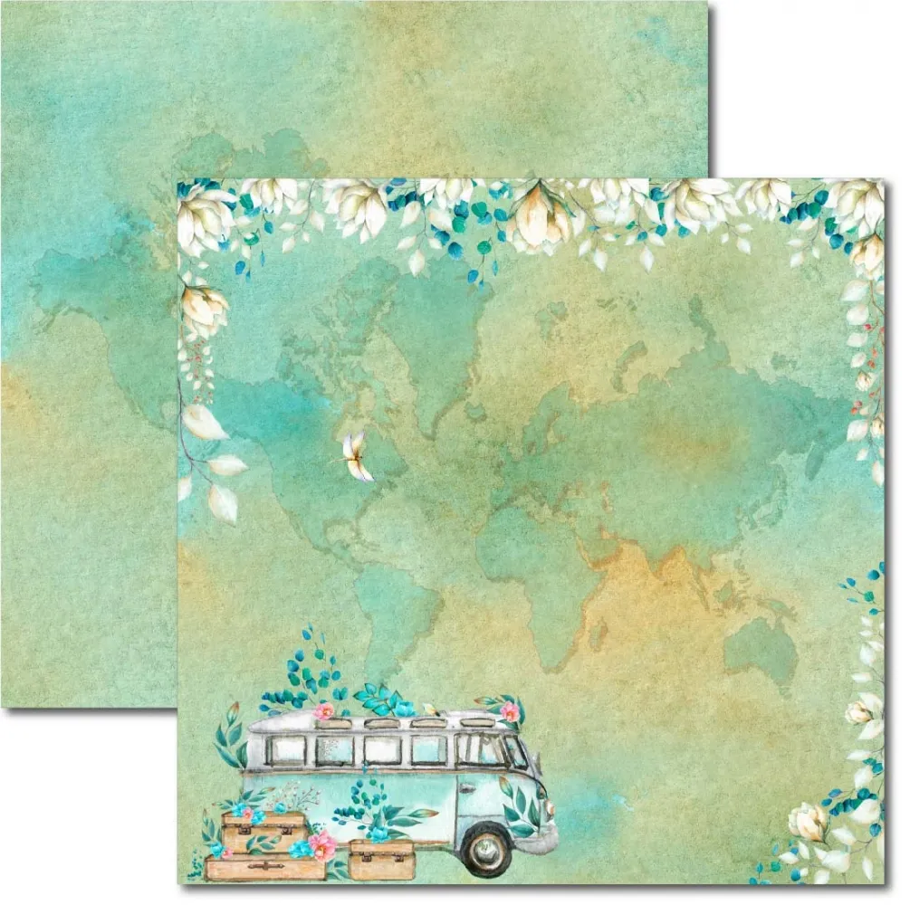 SC-865- Pé na Estrada 13 - Papel para Scrapbook Dupla Face