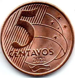 2021 - 5 Centavos - Moeda Brasil - Estado de Conservação: SOB/FC