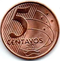 2021 - 5 Centavos - Moeda Brasil - Estado de Conservação: SOB/FC