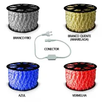 Mangueira Luminosa LED Redonda Rolo 100mts branca fria - Foto 2