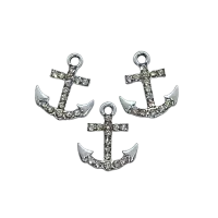 Pingente Âncora com strass 
