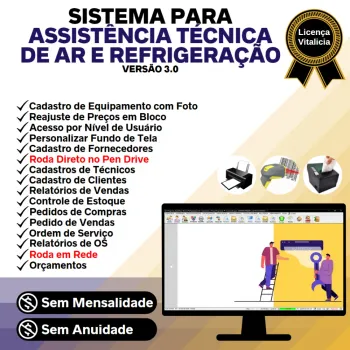 Sistema Ordem de Serviço Assistência Técnica Ar e Refrigeração + Vendas e Estoque v3.0