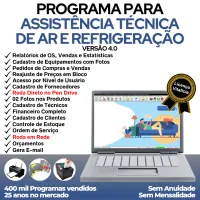 Programa Ordem de Serviço Assistência Técnica Ar e Refrigeração + Vendas, Estoque e Financeiro v4.0 Plus — imagem principal