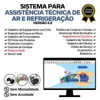 Sistema Ordem de Serviço Assistência Técnica Ar e Refrigeração + Vendas, Estoque e Financeiro v4.0 Plus