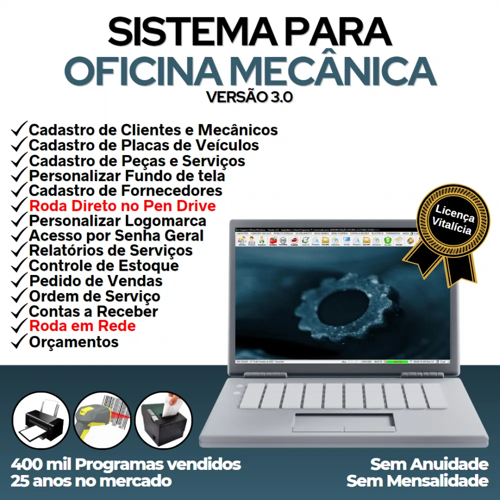 Sistema Ordem de Serviço Oficina Mecânica, Vendas e Controle de Estoque v3.0 - FpqSystem