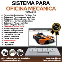 Sistema OS Oficina Mecânica com Check List, Vendas, Estoque e Financeiro v5.0 Plus — imagem principal
