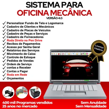 Sistema OS Oficina Mecânica, Vendas, Controle de Estoque e Financeiro v4.0