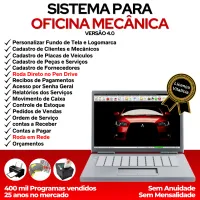 Sistema OS Oficina Mecânica, Vendas, Controle de Estoque e Financeiro v4.0 — imagem principal