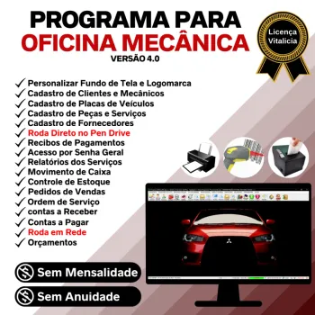Programa OS Oficina Mecânica, Vendas, Controle de Estoque e Financeiro v4.0
