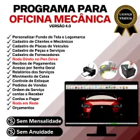 Programa OS Oficina Mecânica, Vendas, Controle de Estoque e Financeiro v4.0 — imagem principal
