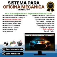 Sistema OS Oficina Mecânica com Check List, Vendas, Estoque e Financeiro v6.0 Plus + — imagem principal