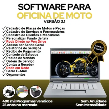 Software OS Oficina Mecânica Moto + Vendas + Estoque v3.1