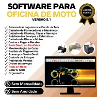 Software OS Oficina Mecânica Moto com Check List, Vendas, Estoque e Financeiro v5.1 Plus — imagem principal
