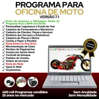 Programa OS Oficina Mecânica Moto com Check List, Vendas, Estoque e Financeiro v7.1 Plus + WhatsApp — imagem principal