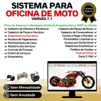 Sistema OS Oficina Mecânica Moto com Check List, Vendas, Estoque e Financeiro v7.1 Plus + WhatsApp — imagem principal