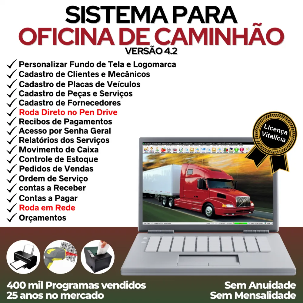 Sistema OS Oficina Mecânica Caminhão + Financeiro v4.2