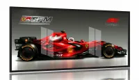 Quadro Decorativo Fórmula 1 Ferrari Marlboro 130x60 Moldura Preta 