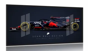 Quadro Decorativo Aston Martin F1 130x60 Moldura 2x2 